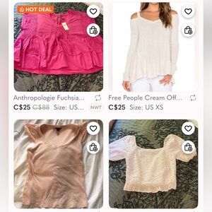 4 tops Anthropologie free people